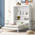 Full Size Murphy Bed Wall Bed with Shelves,White(OLD SKU:LP000692AAK-1)